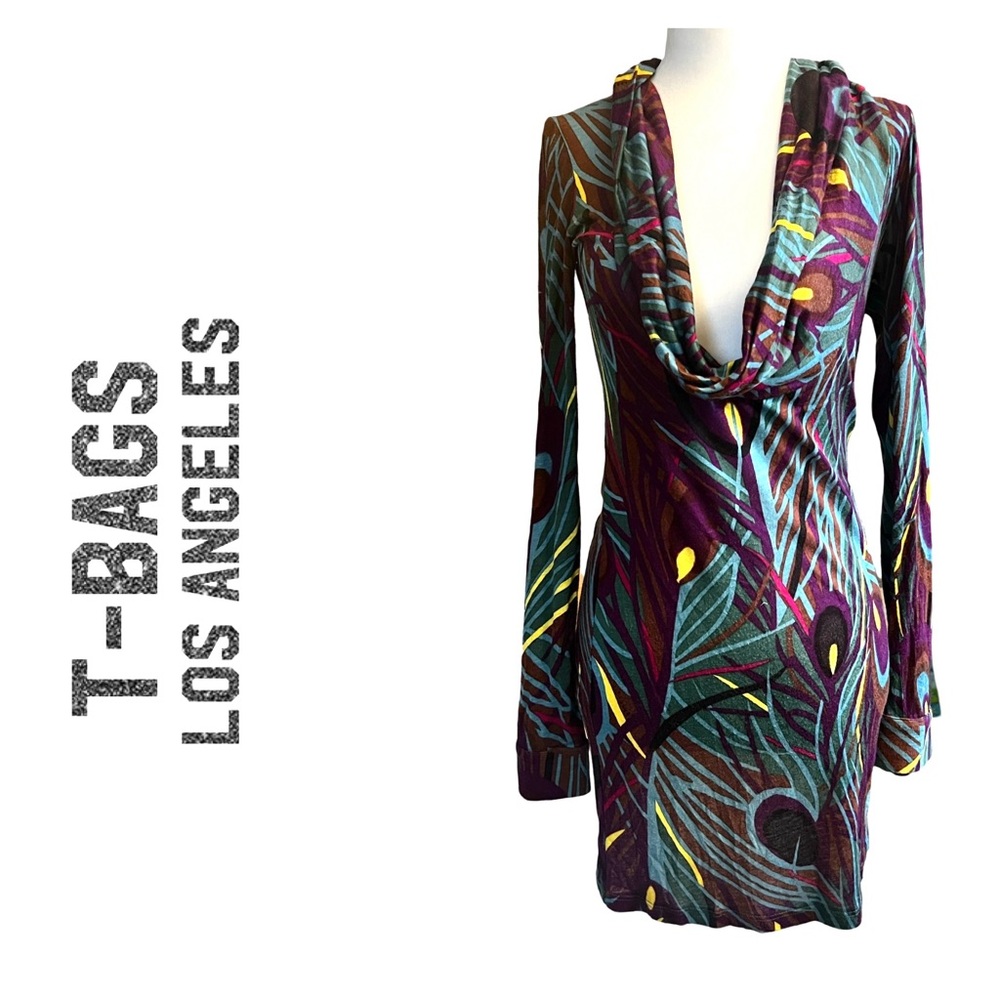 T-Bags Los Angeles Colorful Cowl Neck Dress